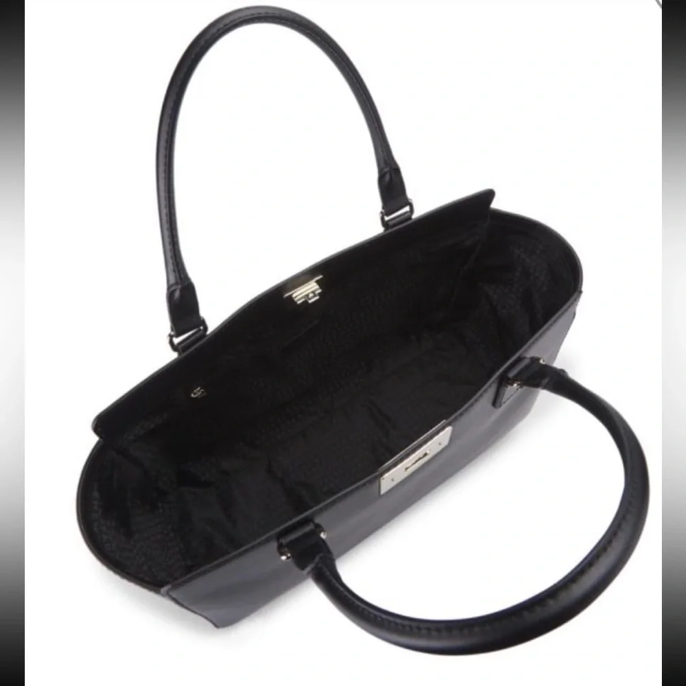 Kate Spade New York Womens Kelsey Orchard Valley Leather Tote Bag Black
